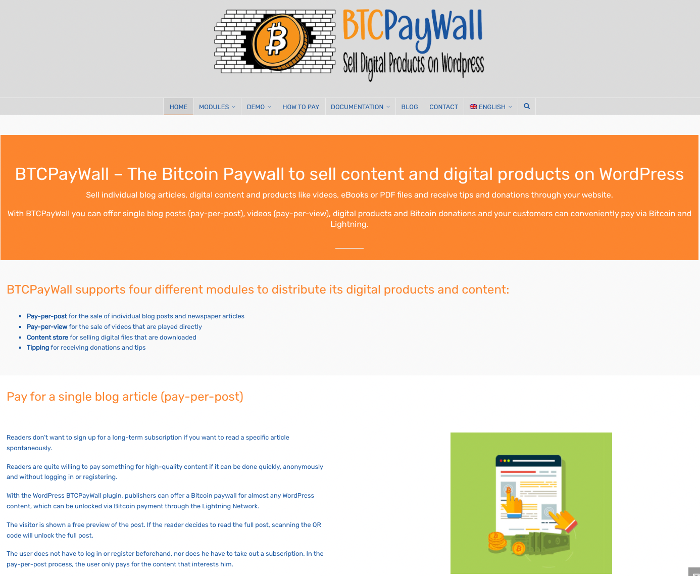 BTCPayWall - Sell Digital Products on WordPress